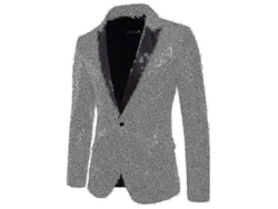 Chaqueta De Traje Para Homem De Lantejoulas Brilho Dourado Formal Festa Casamento Primavera Outono Tamanho Xxl