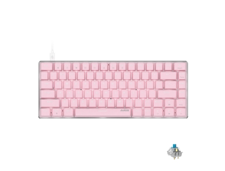 Teclado mecánico AJAZZ AK33 Interruptor rojo/azul de alta sensibilidad 82 teclas Teclado para juegos con retroiluminación blanca para computadora -...