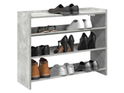 Mueble Zapatero | Armario Zapatero Madera Contrachapada Gris Hormigón 80x25x62 Cm