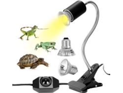 Kit de lámpara de calentamiento para tortugas, lámpara para reptiles con 2 bombillas UVA y UVB de 25 W y 50 W, base larga de 360° para tortugas, lagartos, serpientes y camaleones.