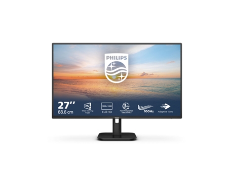 Monitor Gaming PHILIPS 27E1N1100A/00 (Negro - sRGB - Full HD - LED - IPS - LCD - AMD FreeSync - Flicker free - 27" - 1 ms - 4 ms)