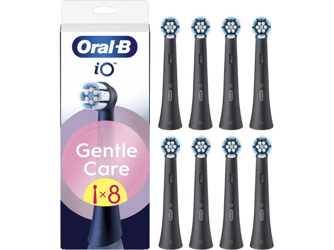 Recambio de cepillo de dientes IO Gentle Care Negro (8 unidades)