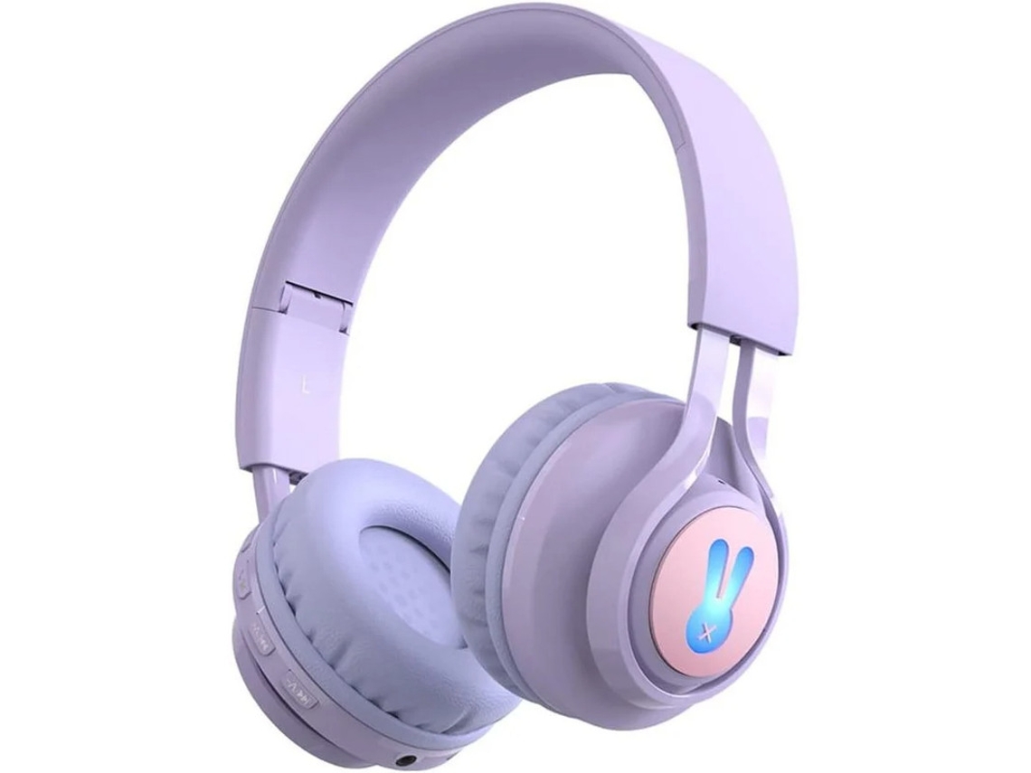 Auriculares Sem Fios On Ear Over Plegáveis Leves Yizhood Bluetooth Morado