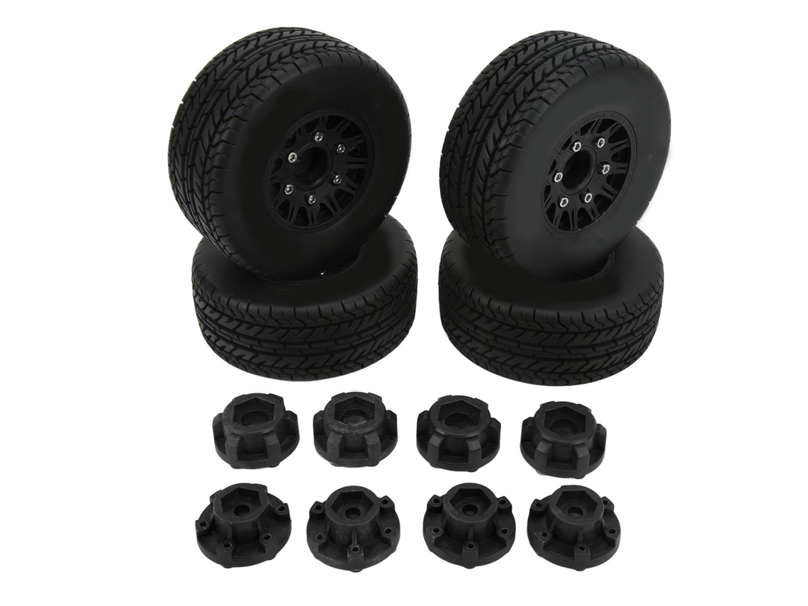 Ymsl Neumáticos Para Camión Corto Rc Con Rueda 1/10 Y Adaptador Hexagonal Para Arrma Negro Hxl