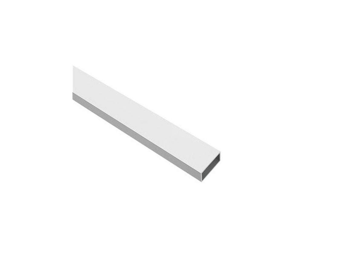 Perfil De Aluminio Blanco - Tubo Rectangular - X4 Unds - 1'50m 20 X 10 Mm