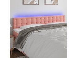 Cabecero Con Led De Terciopelo Rosa 180x5x78/88 Cm