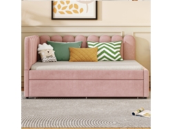 Sofá Cama 140x200 Cm - Con Cama Extra - Terciopelo - Rosa (colchón No Incluido)