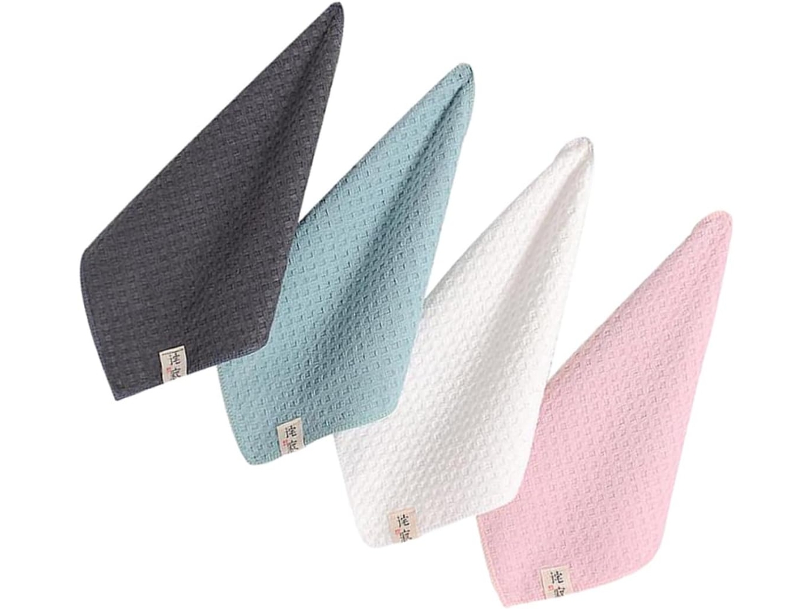 Juego de 4 toallas faciales cuadradas de microfibra de secado rápido para saliva, toallas de mano portátiles, para baño y cuidado rápidos - Vayotoy