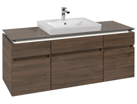Módulo de lavabo Villeroy &amp Boch Legato B685 1400x550x500mm lavabo central iluminación LED