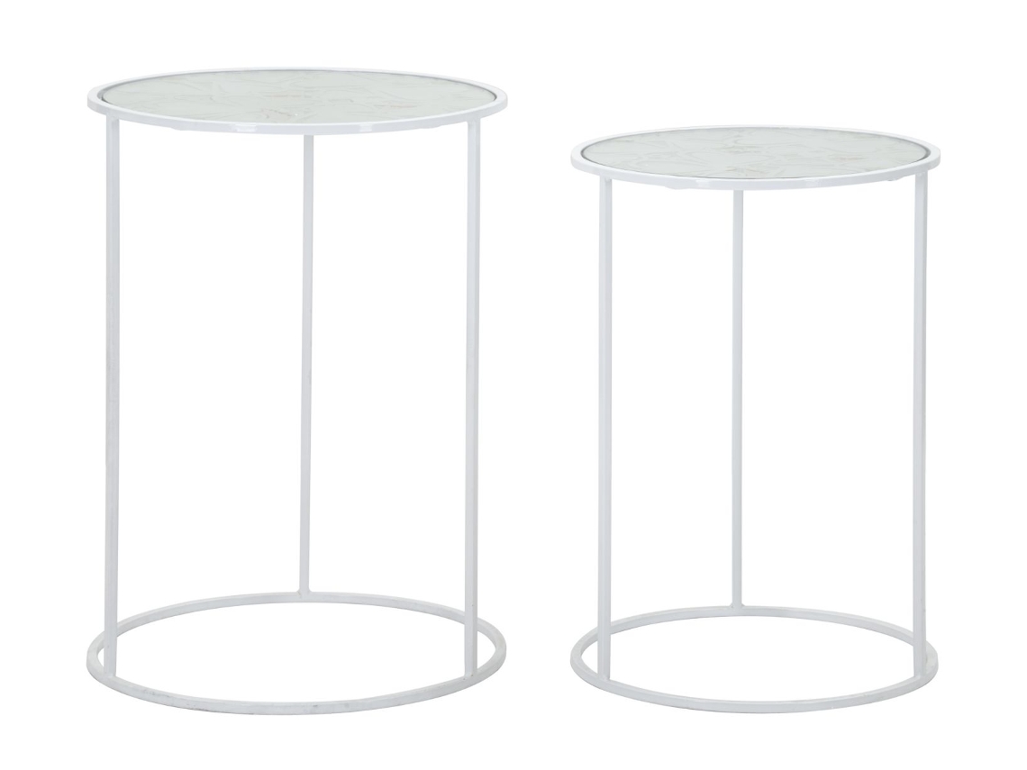 Mesa White Harts Coppia Cm Ø 43x60 38x55 Mauro Ferretti