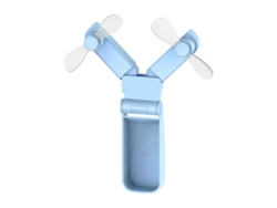 Mini Ventilador Eléctrico Plegable Usb Portátil Con Dos Boquillas Para Uso En Exteriores, Oficina Y Viajes - Azul