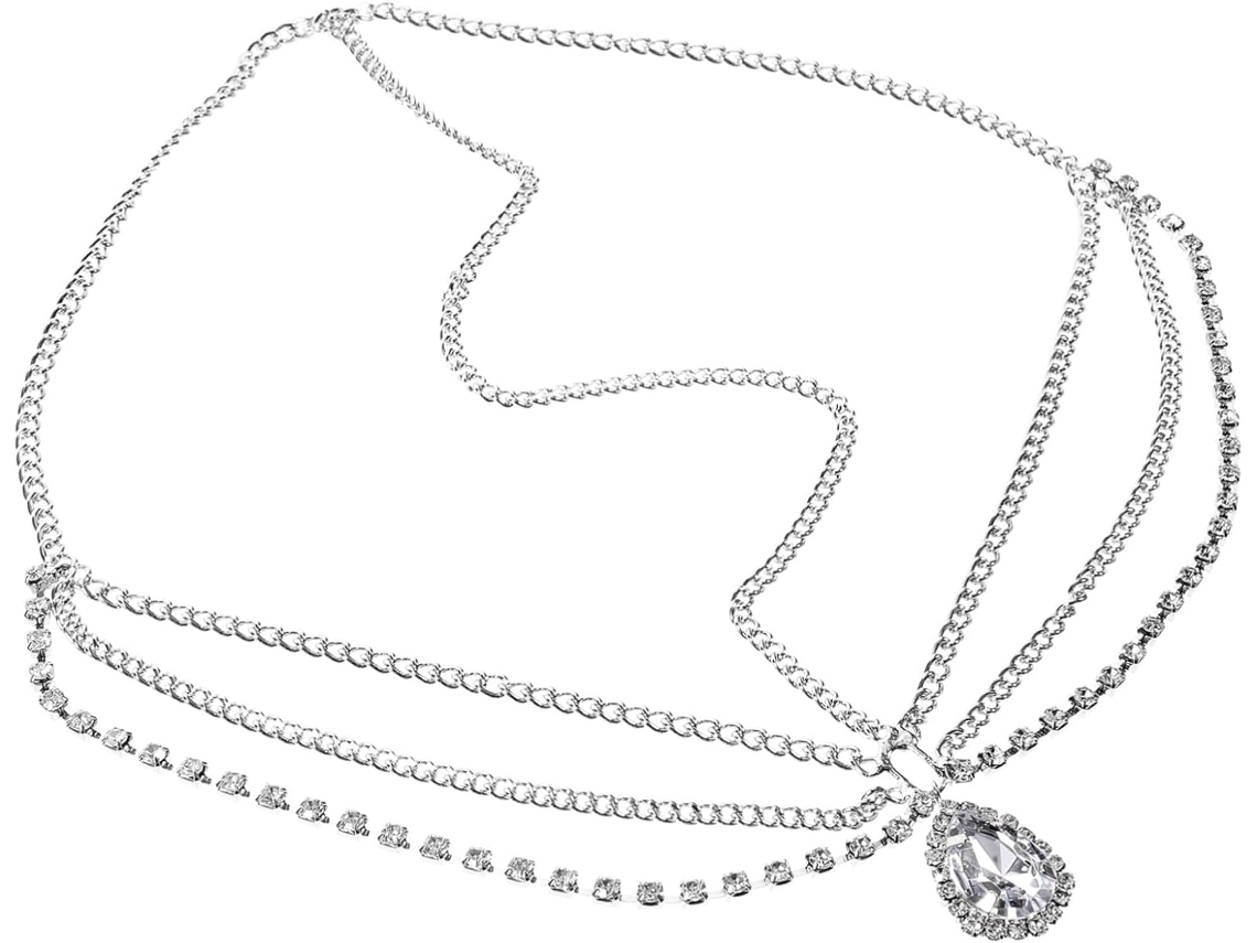 Cadena Para La Cabeza De Mujer Con Diamantes De Imitación Para Bailes De Graduación Y Estilo Western.