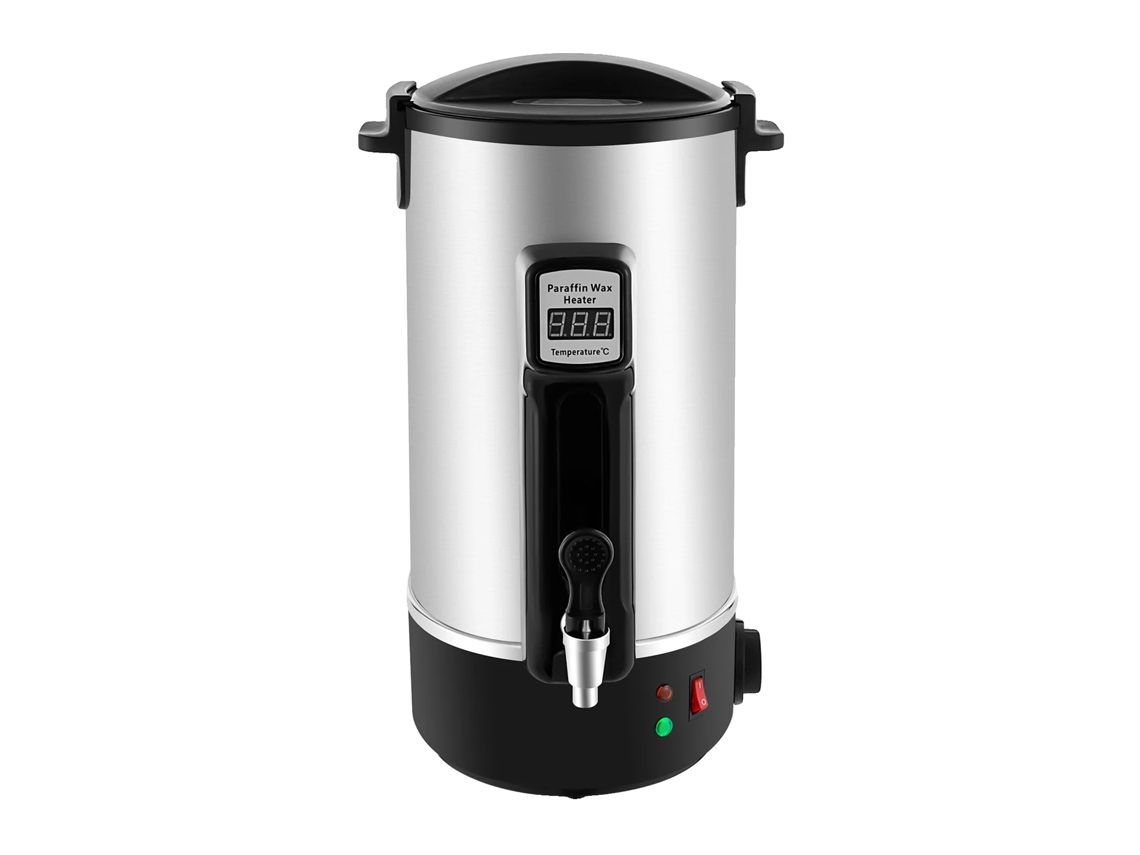 Fundidor de cera, capacidad de 1100 W, control de temperatura, color plata.