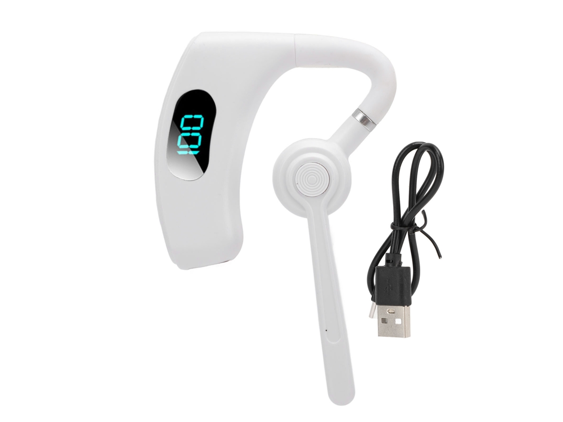Auriculares Inalámbricos Bluetooth Con Micrófono, Cancelación De Ruido Y Batería De 300 Mah, Ideales Para Negocios Y Conducción - Blanco