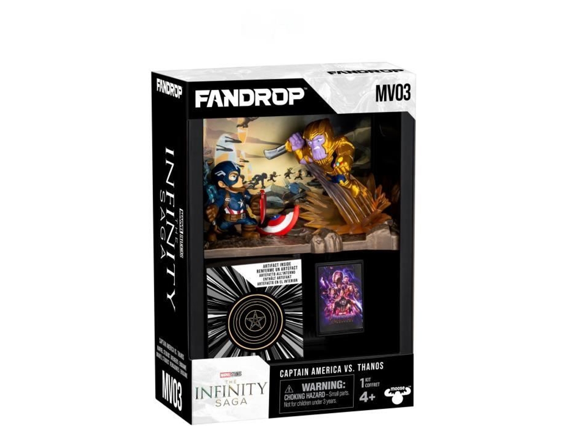 Figura Fandrop X Star Wars Capitán América vs. Thanos Showcase con mini póster de escena de culto de 18 cm
