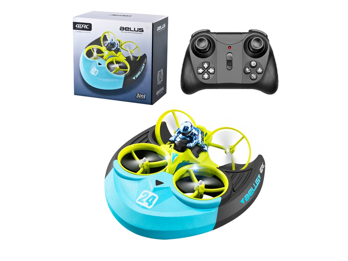 V24 Mini Drone , Cuadricóptero De Vuelo Aéreo/terrestre/acuático (duración De La Batería 10 Min - Verde)