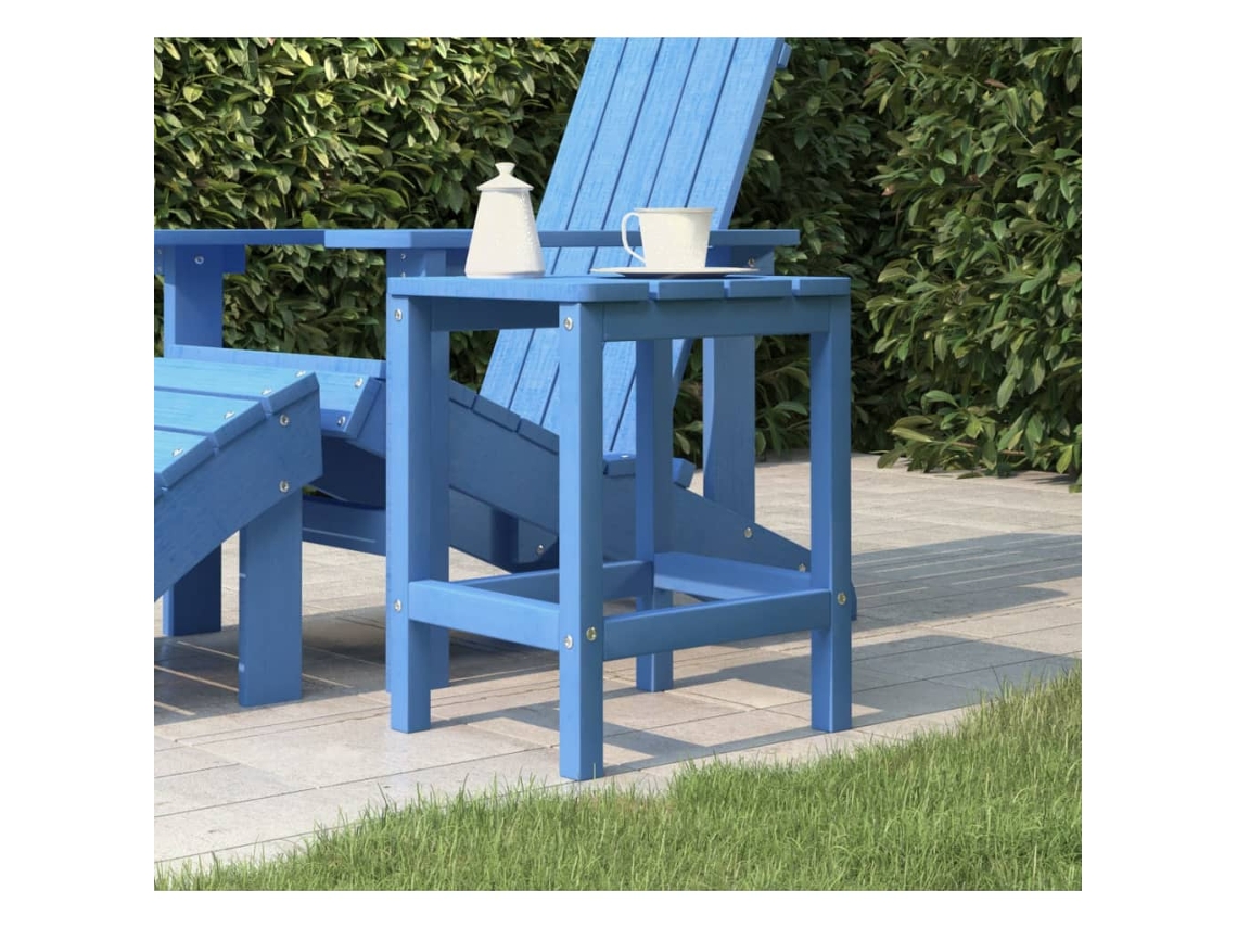 Mesa de jardín LOVELY HOME Adirondack con patas de PEAD en color ciano (38 x 38 x 46 cm)