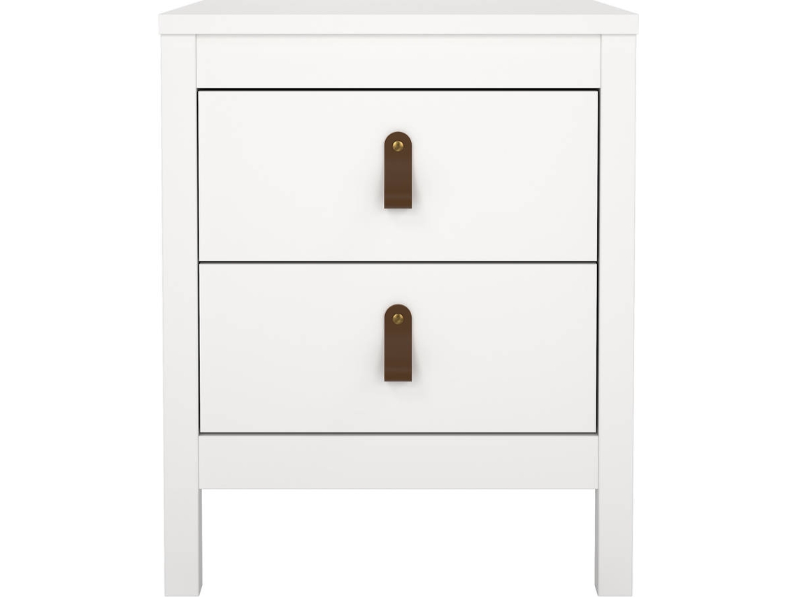 Mesita de Noche 2 Cajones TVILUM Albufeira Blanco (43.8 x 38.4 x 54.1 cm)