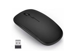 Ratón inalámbrico ergonómico silencioso de 800-1600 DPI, de plástico negro, para portátiles y uso de oficina.