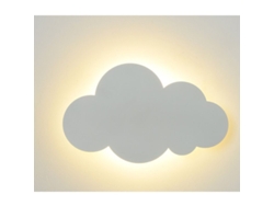JILLIOPER Lámpara de Pared Nube Moderna Interior Lámpara de Acrílico con LED Integrado Habitación Infantil Luz Cálida Blanco 25x16cm
