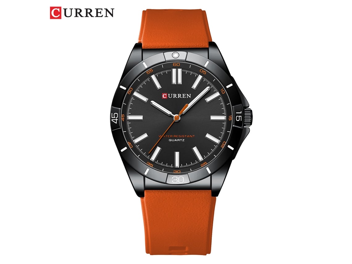 Reloj Deportivo De Hombre (naranja) Con Esfera Grande, Movimiento De Cuarzo Y Correa.