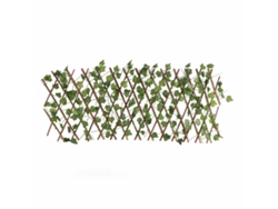 Valla Retráctil De Imitación Madera Para Decoración De Jardín Y Patio Con Hojas Artificiales Resistentes A Los Rayos Uv.