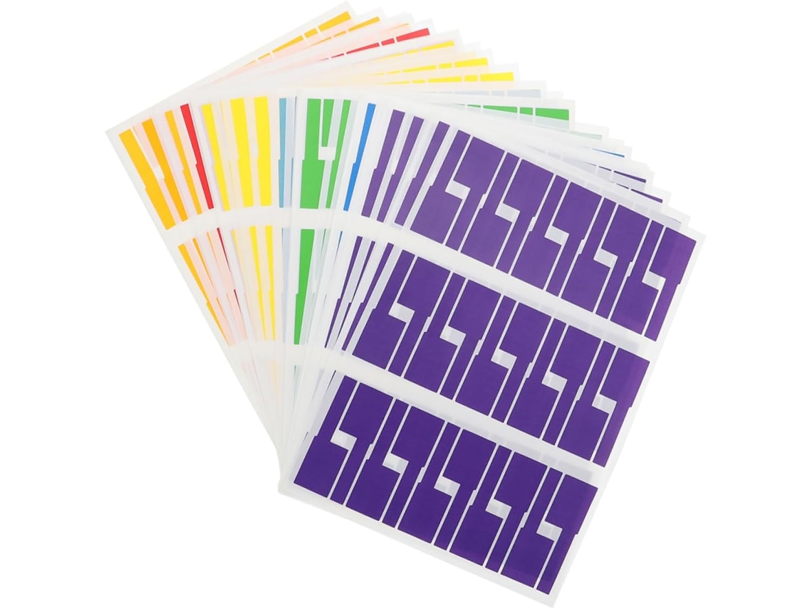 20 Feuilles Étiquettes Autocollantes Câble Couleurs Mixtes Resistancees À Eau Pour Gestion Reseaux