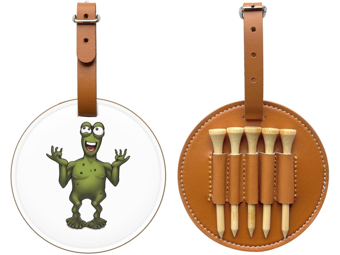 Bolsa para tees de golf Naughty Frog, negra, fácil de transportar | Sin marca