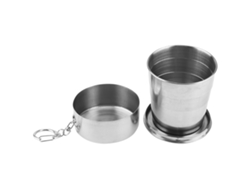 Vaso plegable de acero inoxidable Truyuety para viajes y acampadas (4 pliegues, 250 ml)