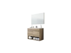 Mueble de baño con espejo Cotton 2 puertas Nordik 80 x 64 x 45cm cm