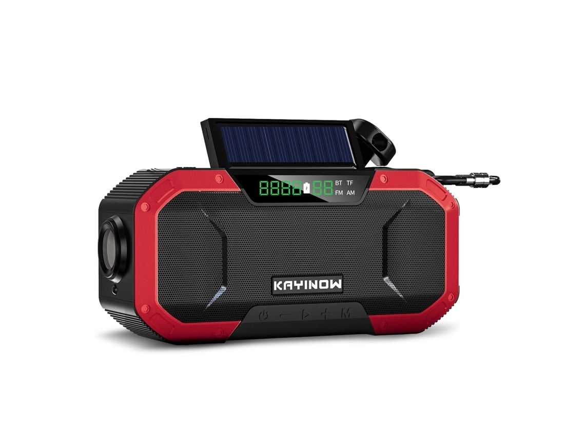 Radio Supervivencia Energía Solar 5000mah Portátil Linterna Camping Rojo