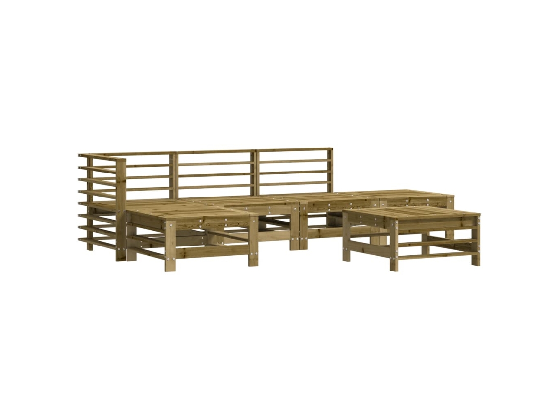 Maison Exclusive - Juego De Muebles De Jardín 6 Pzas Madera De Pino Impregnada