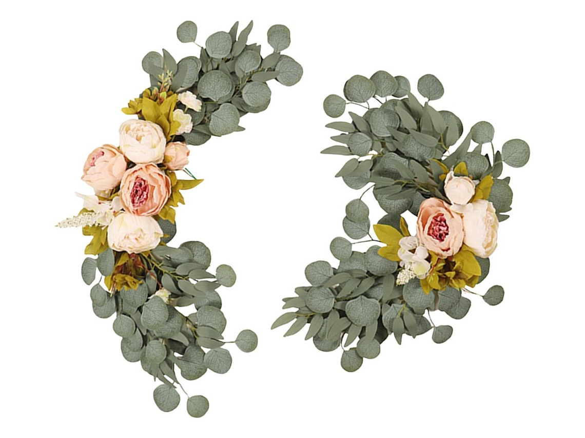 Kit de 2 flores artificiales para arco de boda, champán, Slowmoose