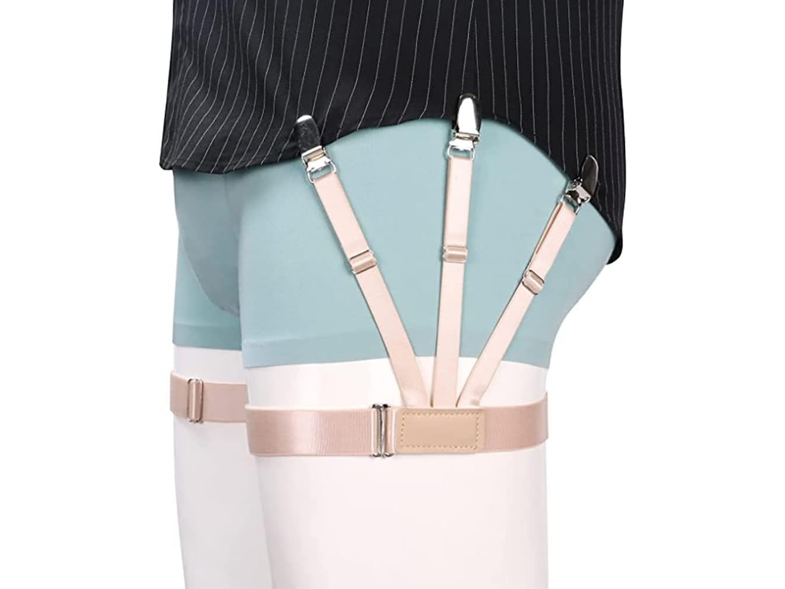 Suspensórios Chrui Para Ajustáveis ​​camisa Masculina Com Clipe Metálico Concentrado (bege)