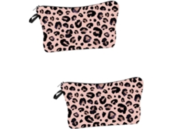 Neceser De Viaje De 2 Piezas Con Estampado De Leopardo, Ideal Para Aseo Personal, Maquillaje, Bolso De Mano Y Cosméticos.
