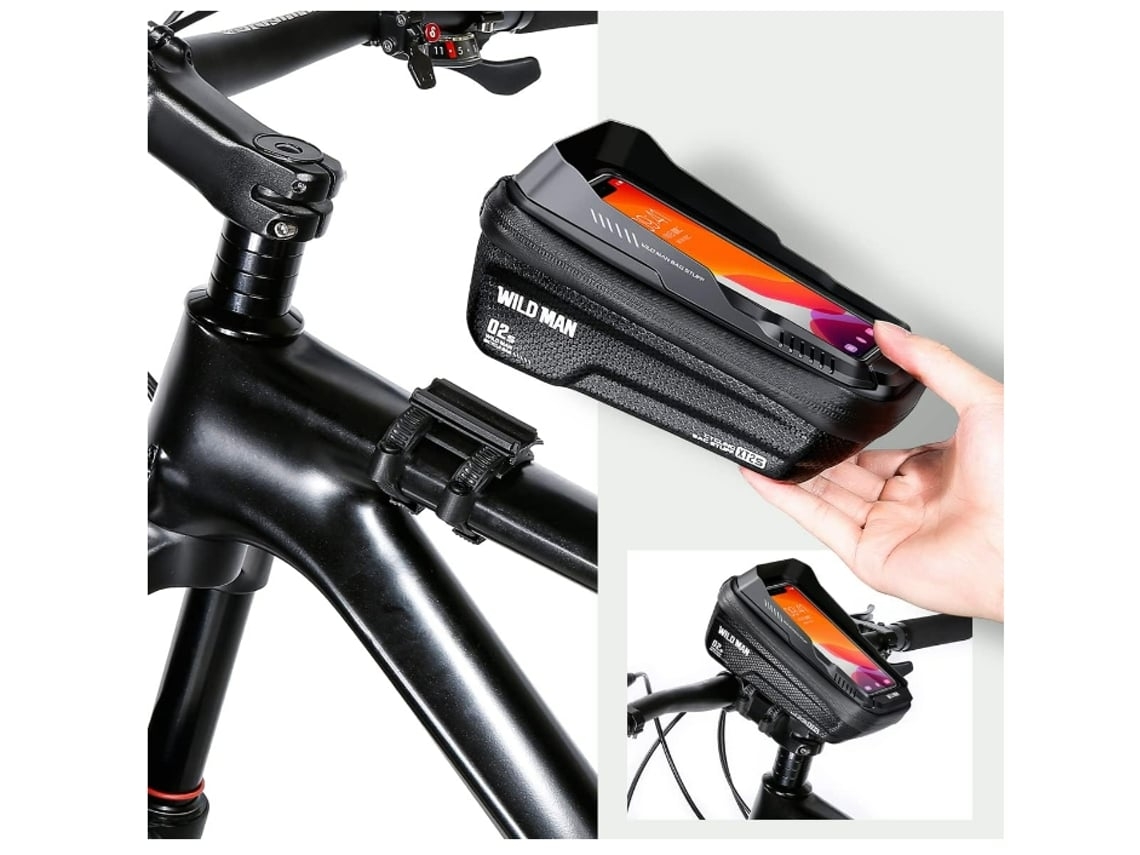 Bolsa para cuadro de bicicleta, impermeable, para ciclismo, soporte para teléfono y tubo superior delantero de bicicleta USHION