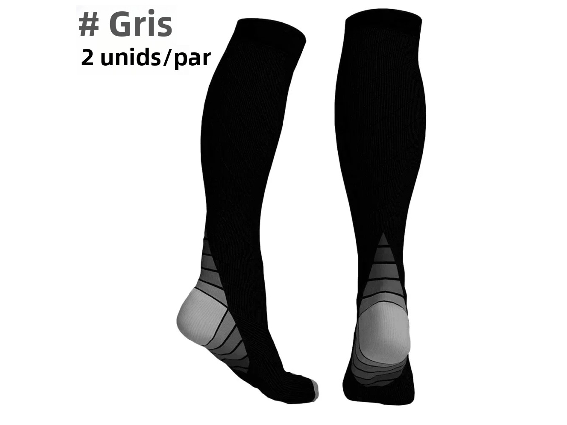 Calcetines de compresión, compresión progresiva de 20-30 mmHg, aptos para correr. Mdug (gris, un par, talla S)