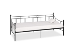 Estructura De Cama Sin Colchón Metal Negro 90x200 Cm