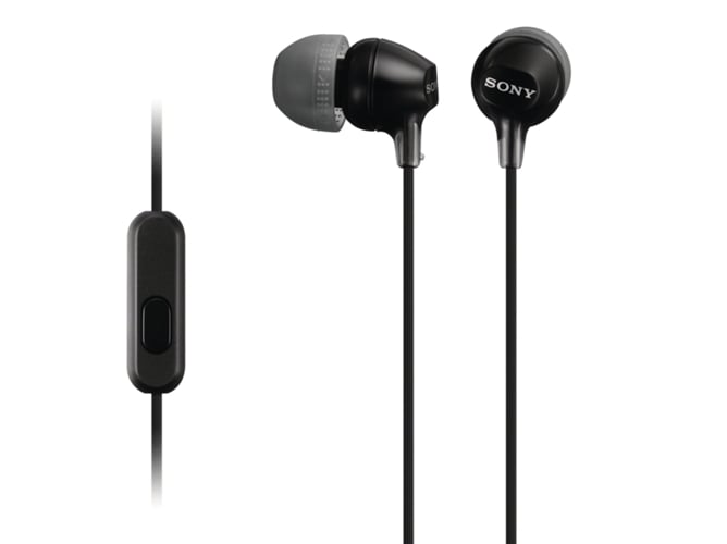 Auriculares con Cable SONY Mdr-Ex15Ap (In Ear - Micrófono - Negro)
