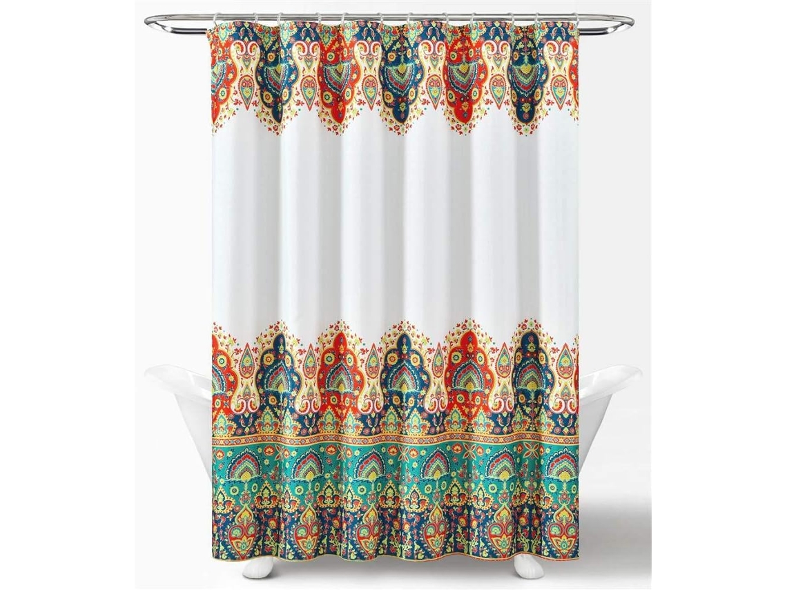 - 16t004413 Cortina Bohemian Meadow Con Forro De Peva Y Anillas, Juego Completo De 14 Piezas...
