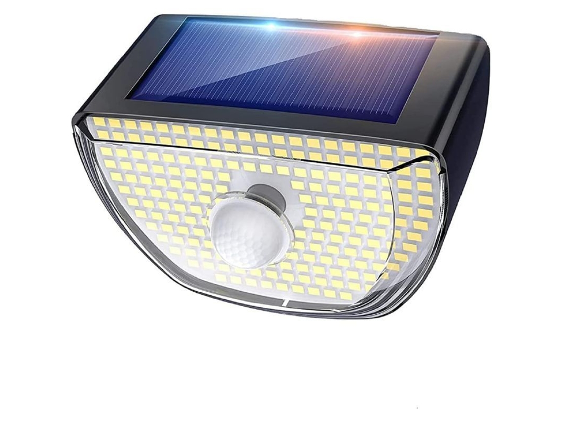 Foco Solar Exterior Con Sensor De Movimiento De 200 Led, Protección Ip65, Iluminación Con Detector.