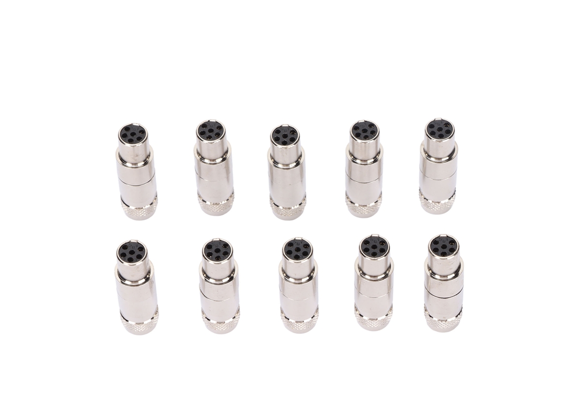 10 Pcs Conector Fêmea Xlr De 6 Pinos Mini Metal Para Cabo De Microfone Interface Profissional