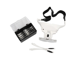 Espejo De Aumento Para Extensiones De Pestañas Con Luz Led, 5 Lentes Y Horquilla Especial Para Extensiones De Pestañas.
