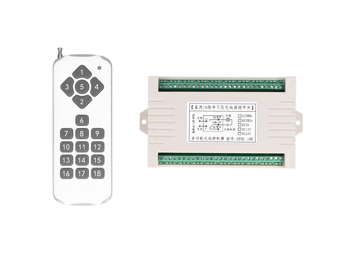 Kit De Interruptor De Control Remoto Inalámbrico De Largo Alcance, Pcb De 18 Vías, Batería De 23 A Dc12v