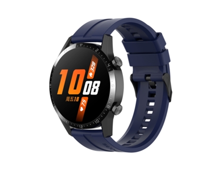 Correa Smartwatch para Huawei Watch 3 Pro Nova con Hebilla de Silicona Negra de 22mm (Azul Medianoche)