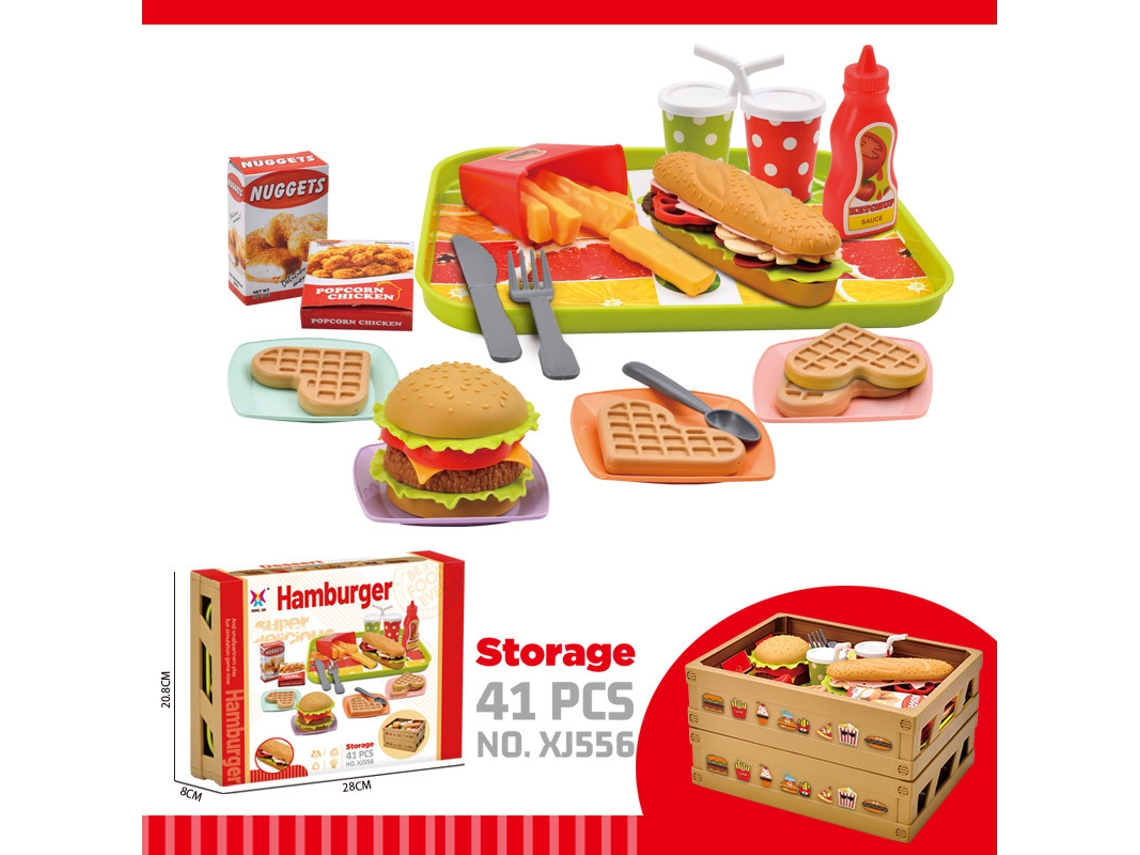 Juguetes de picnic para niños de Digitallab (canasta de picnic con forma de hamburguesa, paquete de 41)