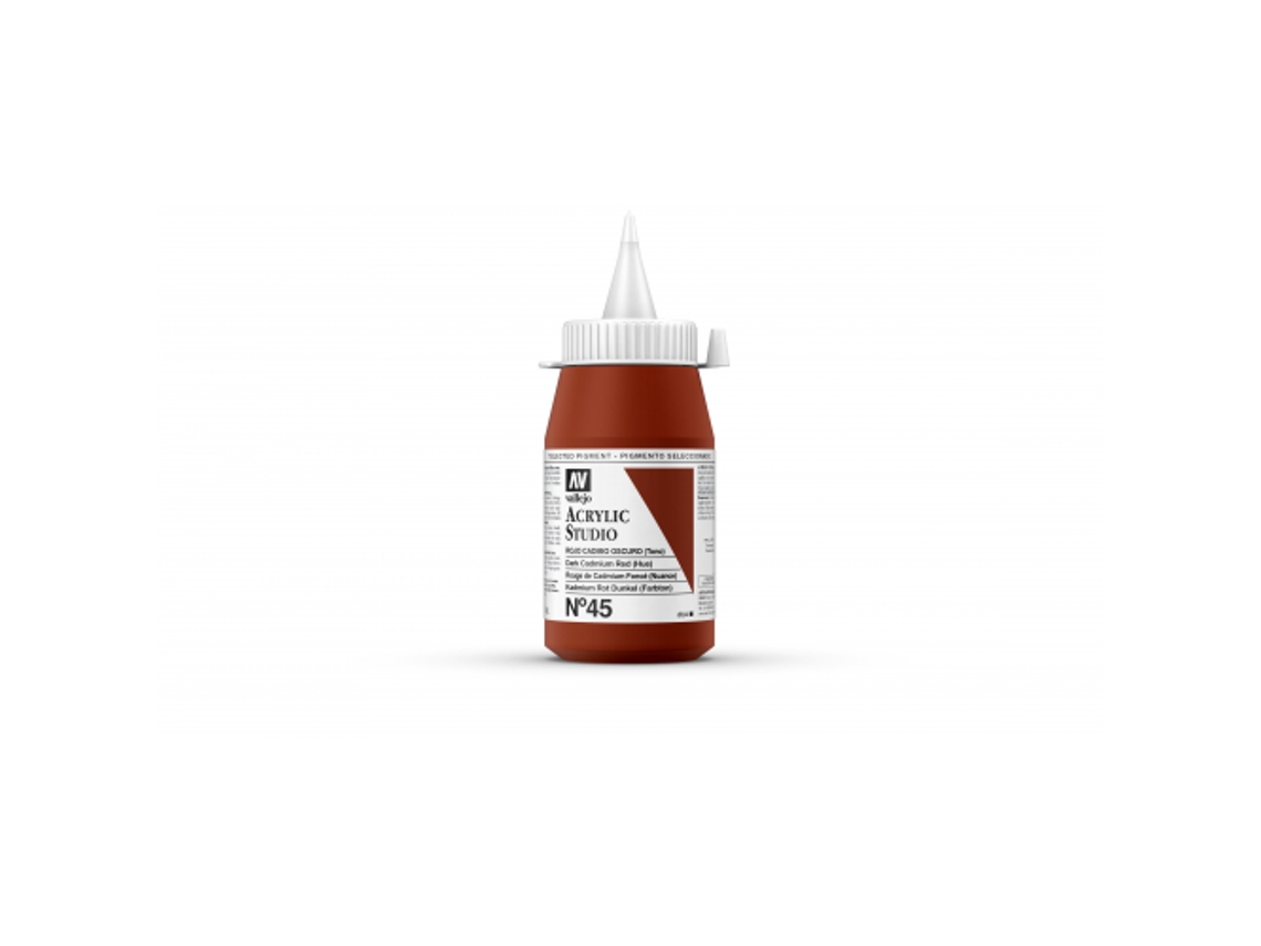 Pintura Acrilica Vallejo Studio 500 Ml (45 Rojo Cadmio Oscuro (Tono))