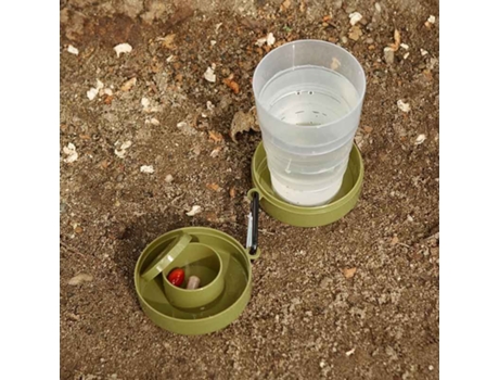 Vaso plegable con compartimento para tabletas