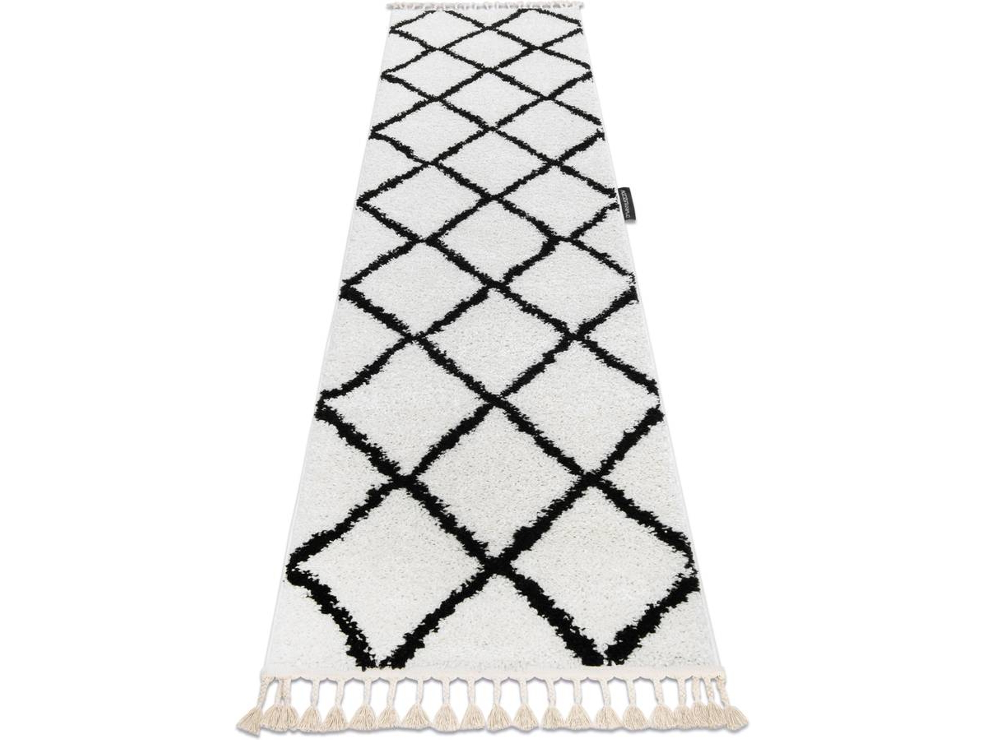 Alfombra DYWANY LUSZCZOW Berber Cross (Blanco - 70 x 300 cm - Polipropileno)