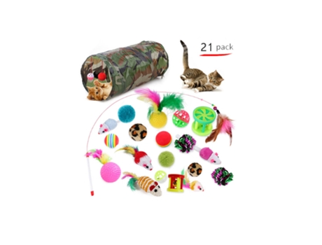 Juego de juguetes para gatos Tunnel con Teaser Stick ATI-PC